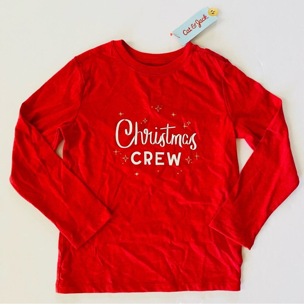 Cat & Jack | Christmas Crew Graphic Long Sleeve T-shirt NWT S 6/7